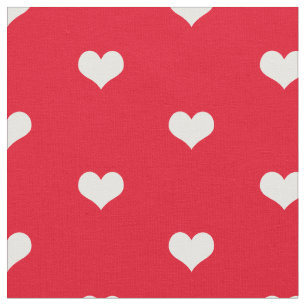 Tissu Motif rouge et blanc simple élégant de coeurs