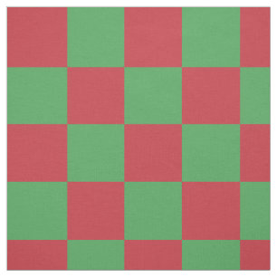 Tissu Motif rouge et vert de damier