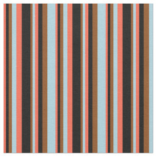 Tissu Motif rouge, noir, Brown et bleu clair