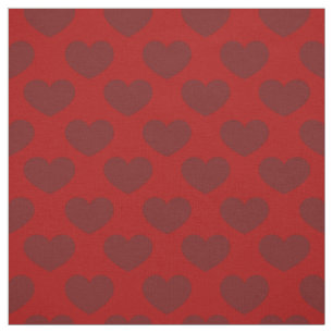 Tissu Motif rouge profond des coeurs