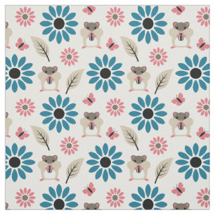 Tissu Motif sans couture de hamster et de tournesol