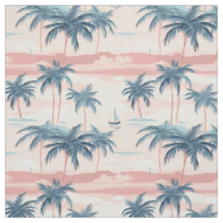 Tissu Motif sans couture de plage aux palmiers tropicaux