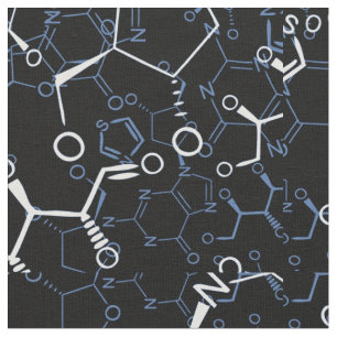 Tissu Motif sans couture de symboles chimiques de chimie