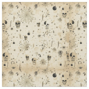 Tissu Motif sans couture Halloween épouvantable vintage