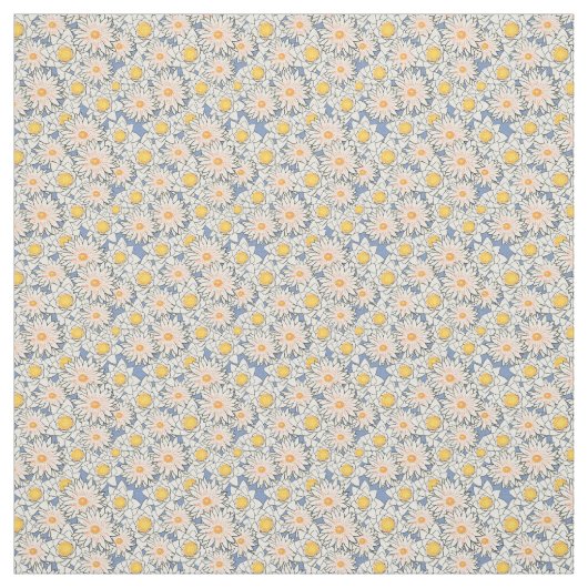 Tissu Motif Sans Fleurs D'Été Sur Gris (Échantillon)