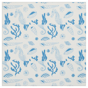 Tissu Motif sans joint avec coquillages