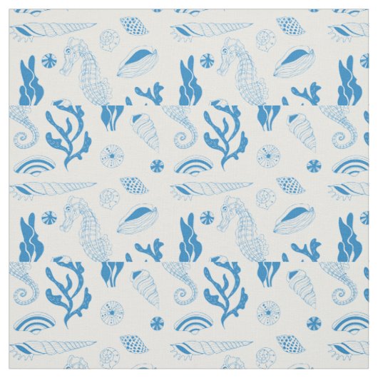 Tissu Motif sans joint avec coquillages (Échantillon)