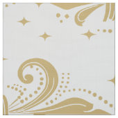 Tissu Motif sans soudure à fleur de lis or sur blanc (Échantillon)