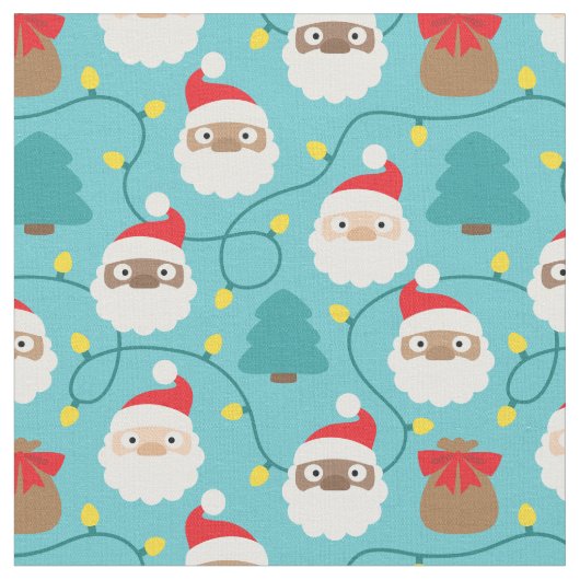 Tissu Motif Santa Clauses (Fermer)