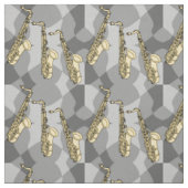 Tissu Motif saxophone discret (Échantillon)