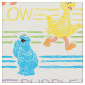 Tissu Motif Sesame Pals couleur arc-en-ciel (Fermer)