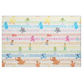 Tissu Motif Sesame Pals couleur arc-en-ciel (Fat Quarter)