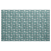Tissu Motif Shell Art Déco Turquoise et argenté (Fat Quarter)