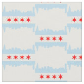 Tissu Motif Skyline du Chicago Flag (Fermer)