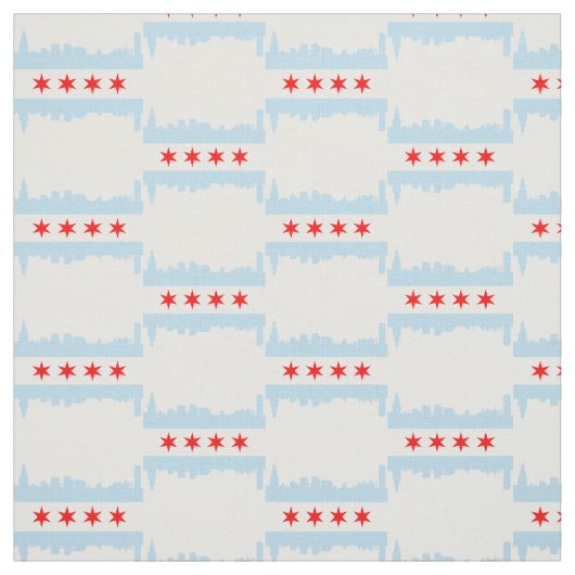 Tissu Motif Skyline du Chicago Flag (Échantillon)