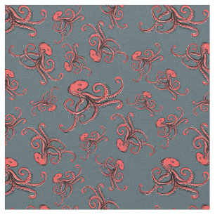 Tissu Motif sournois de poulpe
