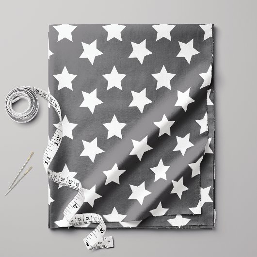 Tissu Motif spatial étoiles gris foncé chic