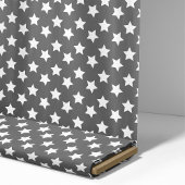 Tissu Motif spatial étoiles gris foncé chic