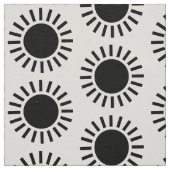 Tissu Motif Sun - Noir (Échantillon)