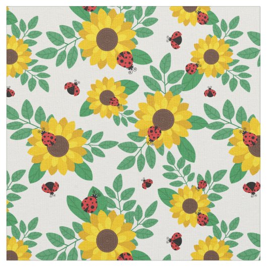 Tissu Motif Sunflower & Ladybugs (Fermer)