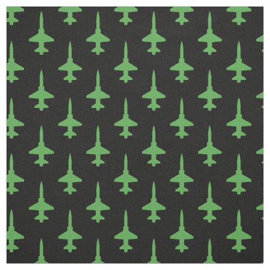 Tissu Motif T-38 vert Talon sur noir (Échantillon)