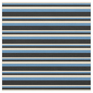 Tissu Motif Tan, Blue et Black Lines