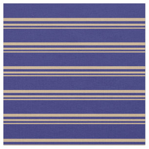 Tissu Motif tan et bleu nuit/rayé