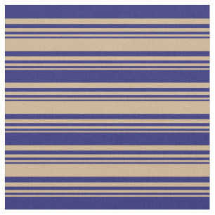 Tissu Motif tan et bleu nuit rayé/bordé