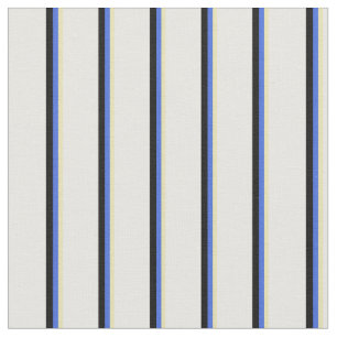 Tissu Motif Tan, Royal Blue, Black et White Lines