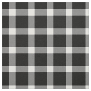 Tissu Motif Tartan noir et blanc moderne