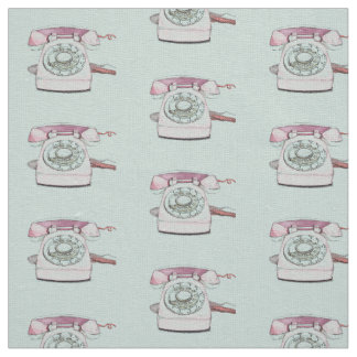Tissu Motif téléphonique vintage Repeat - Seafoam