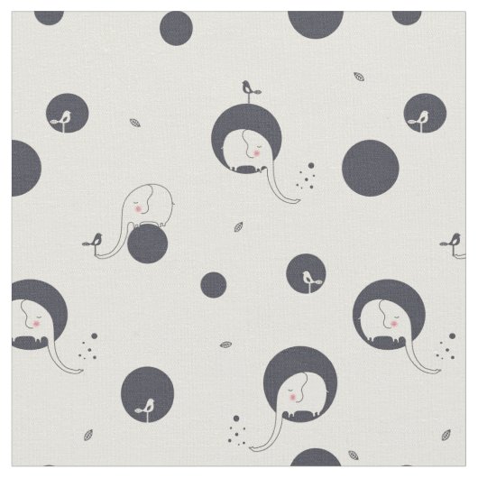 Tissu Motif timide d'éléphant (Fermer)