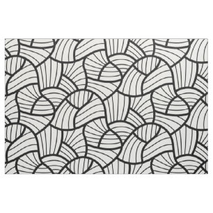 Tissu Motif Tourbillonnant Abstrait noir et blanc modern