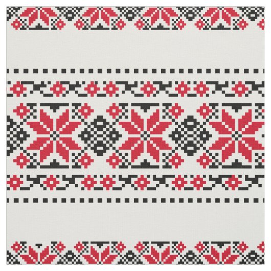 Tissu Motif traditionnel roumain "Les Etoiles" (Échantillon)