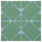 Tissu Motif triangle bleu et vert (Échantillon)