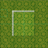 Tissu Motif Triangle Étoile Art Déco - Vert et Or (Carreau)