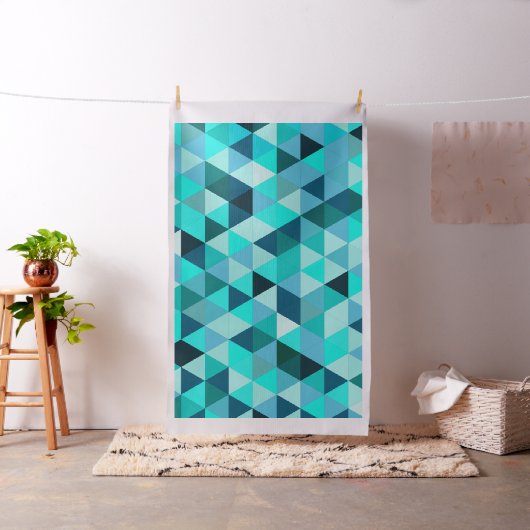 Tissu Motif Triangles Turquoise moderne (In Situ)