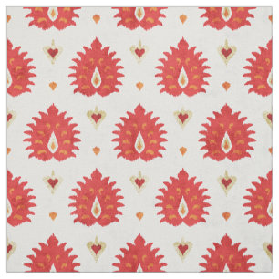 Tissu motif tribal chic et coloré de l'ikat rouge