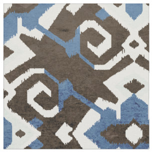 Tissu motif tribal chic noir et blanc ikat