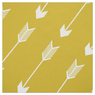 Tissu Motif tribal jaune de flèches de moutarde