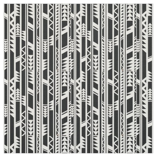 Tissu Motif tribal noir et blanc (Échantillon)