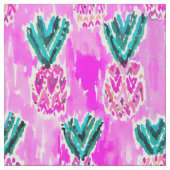 Tissu Motif tribal rose d'ananas d'aquarelle (Fermer)