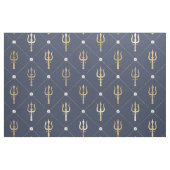 Tissu Motif trident bleu et or (Fat Quarter)