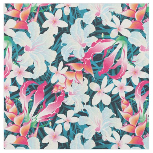 Tissu Motif tropical coloré (Fermer)