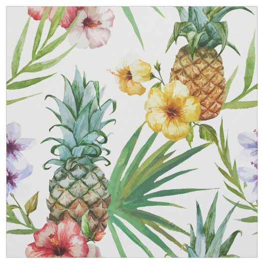 Tissu Motif tropical d'ananas d'aquarelle de thème (Échantillon)