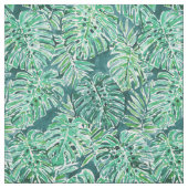 Tissu Motif tropical de Monstera de vert de VIBRAPHONE (Échantillon)