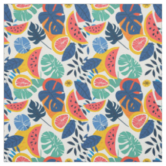 Tissu Motif Tropical Pastèque & Ananas