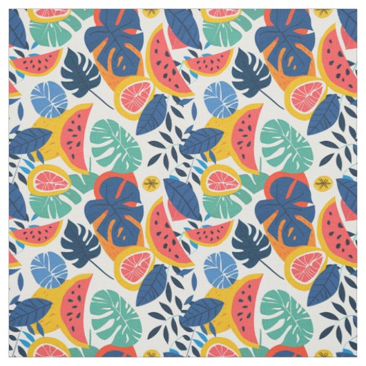 Tissu Motif Tropical Pastèque & Ananas (Échantillon)