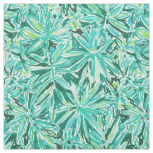Tissu Motif tropical vert sauvage FROID de feuille de
