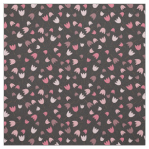 Tissu Motif Tulip rose - arrière - plan sombre